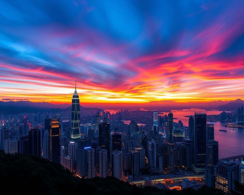 skyline panorama Hong Kong