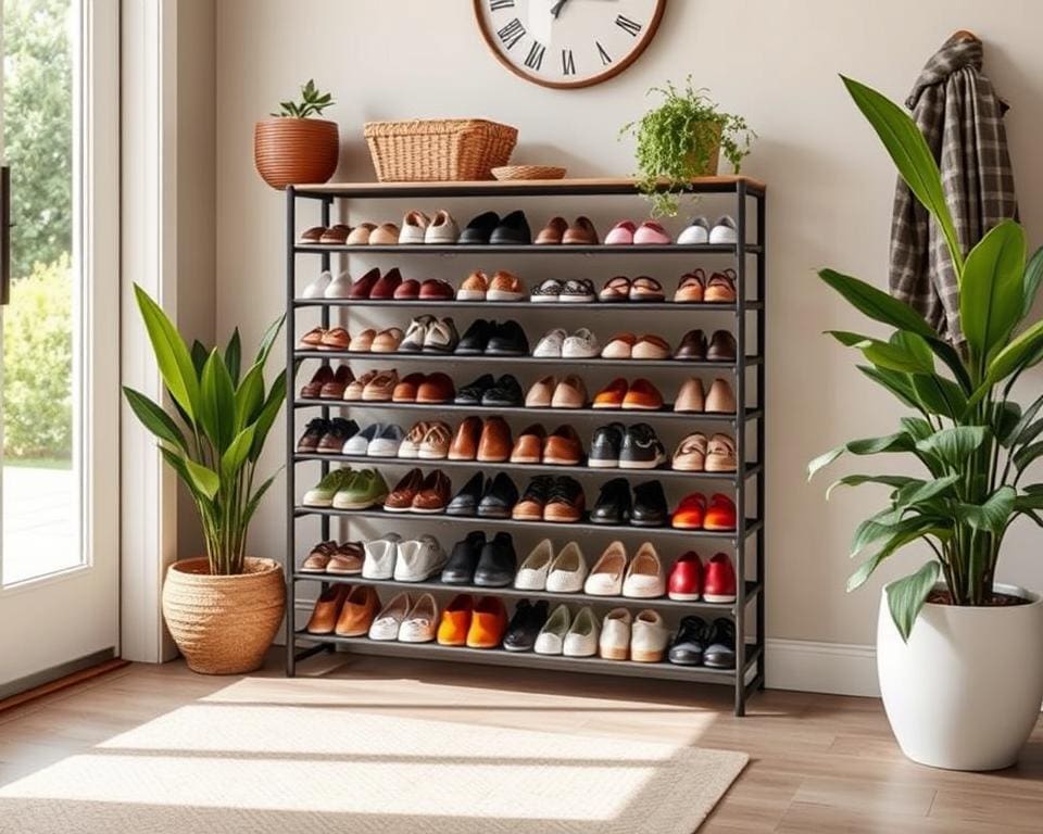 Adjustable Shoe Racks for Clutter-Free Entryways