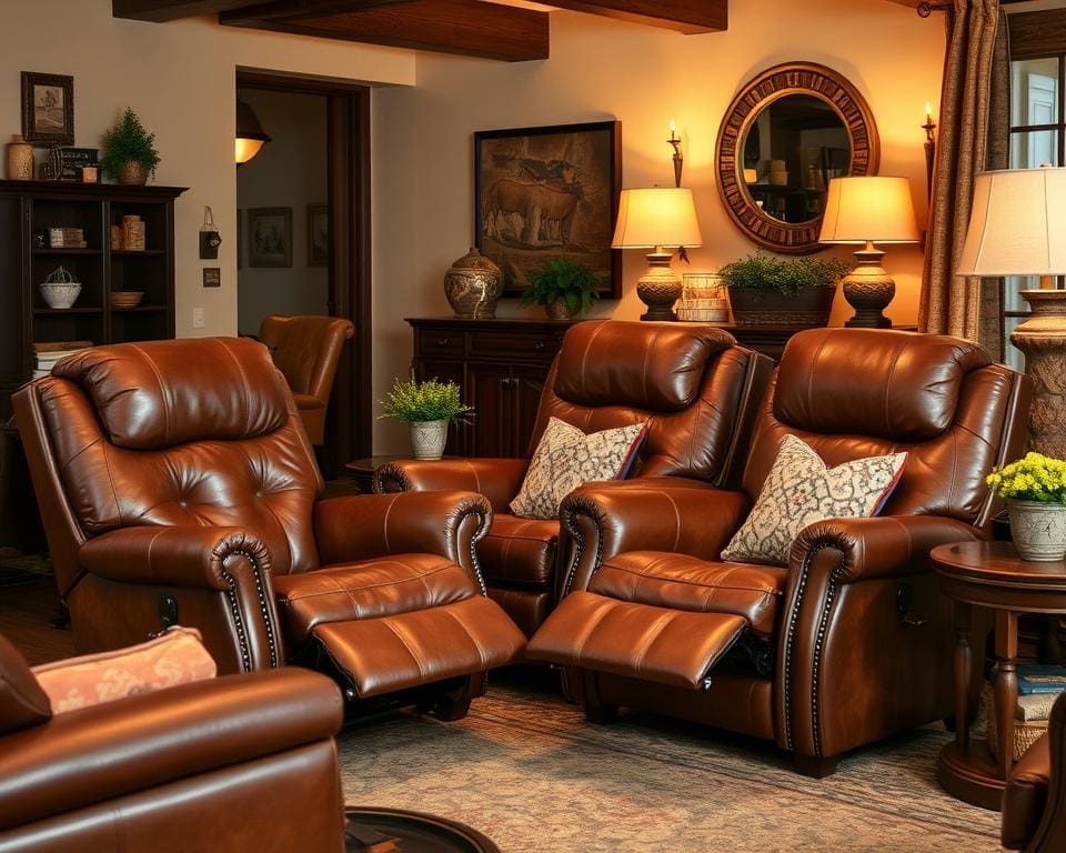 Durable leather recliners