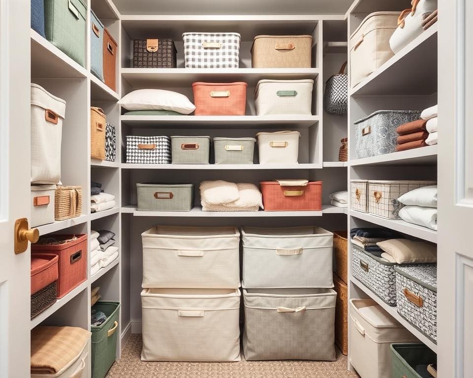 Fabric Storage Boxes for Neat Closets