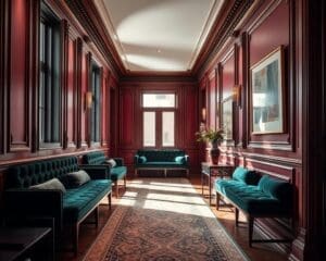 Velvet Bench Seats for Sophisticated Hallways