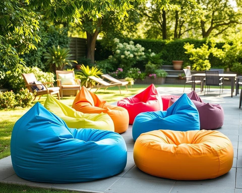 Water-Resistant Bean Bags for Outdoor Lounging