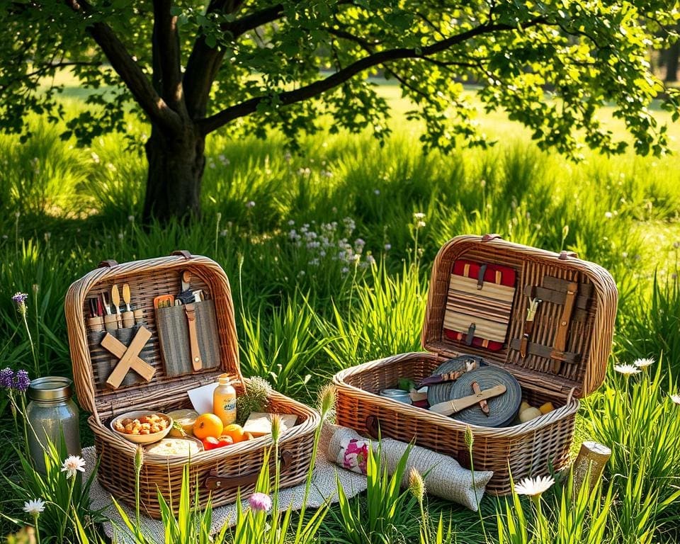 Woven Picnic Baskets for Outdoor Dining