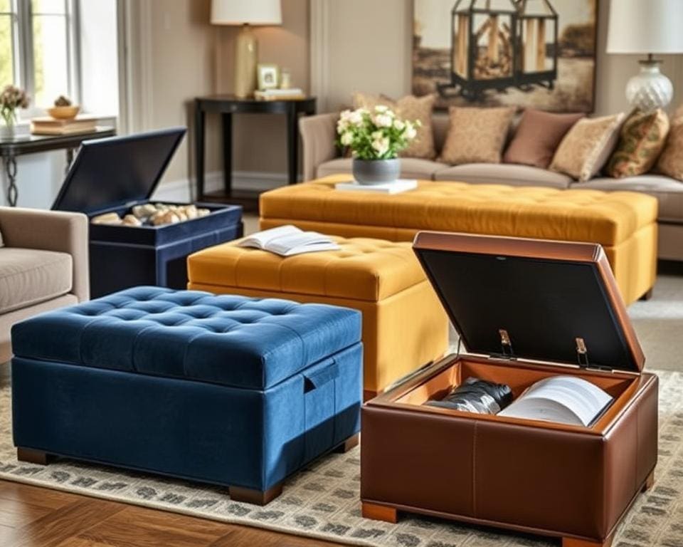 multi-purpose ottomans with hidden storage