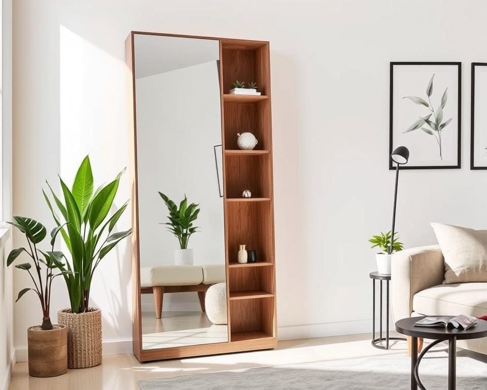 standing mirrors with built-in storage