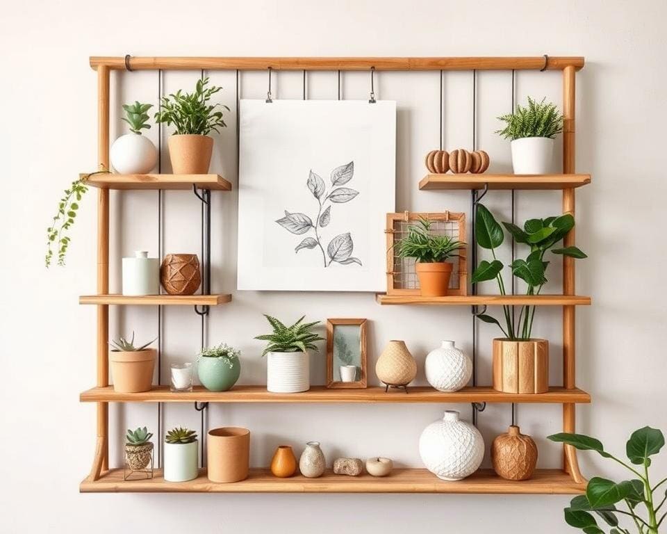 Bamboo-style wall rack: eco-friendly and chic