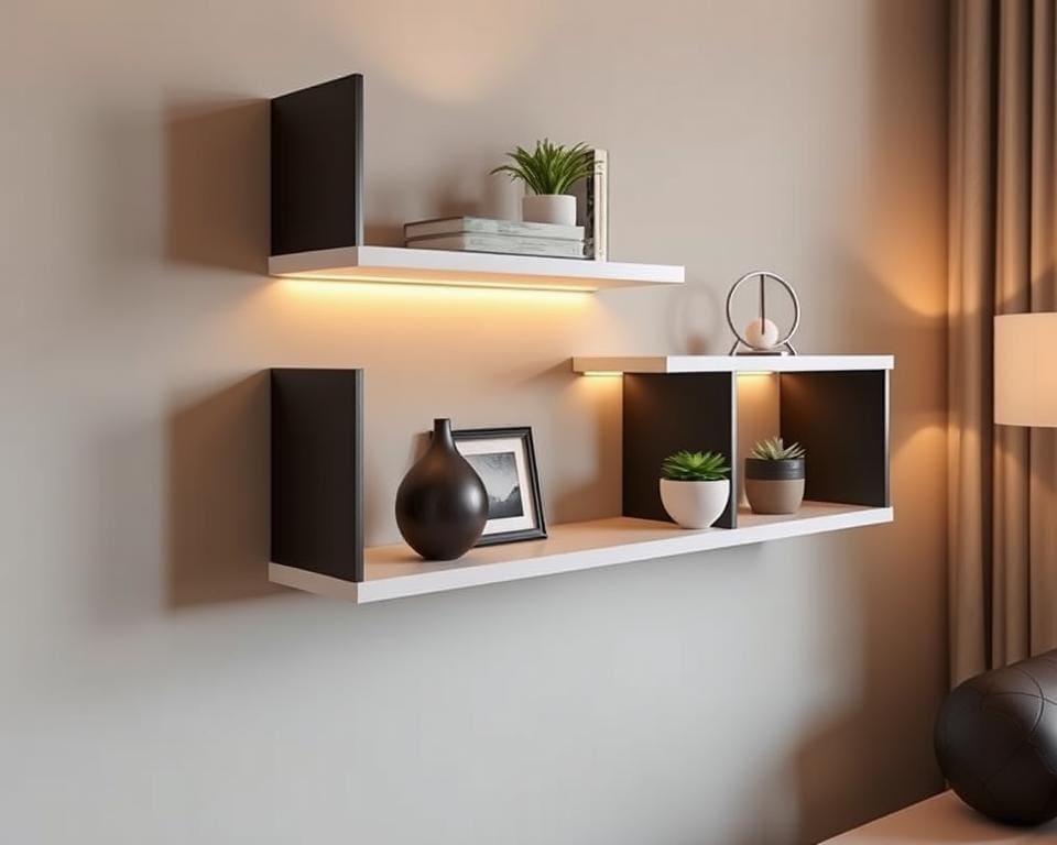 Compact wall shelves with foldable functionality