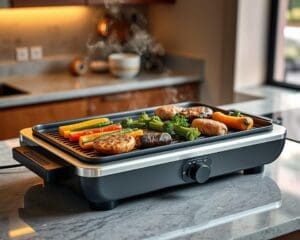 Easy-clean electric grill with non-stick coating