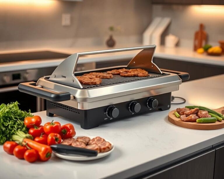 Electric barbecue grill for smoke-free indoor cooking