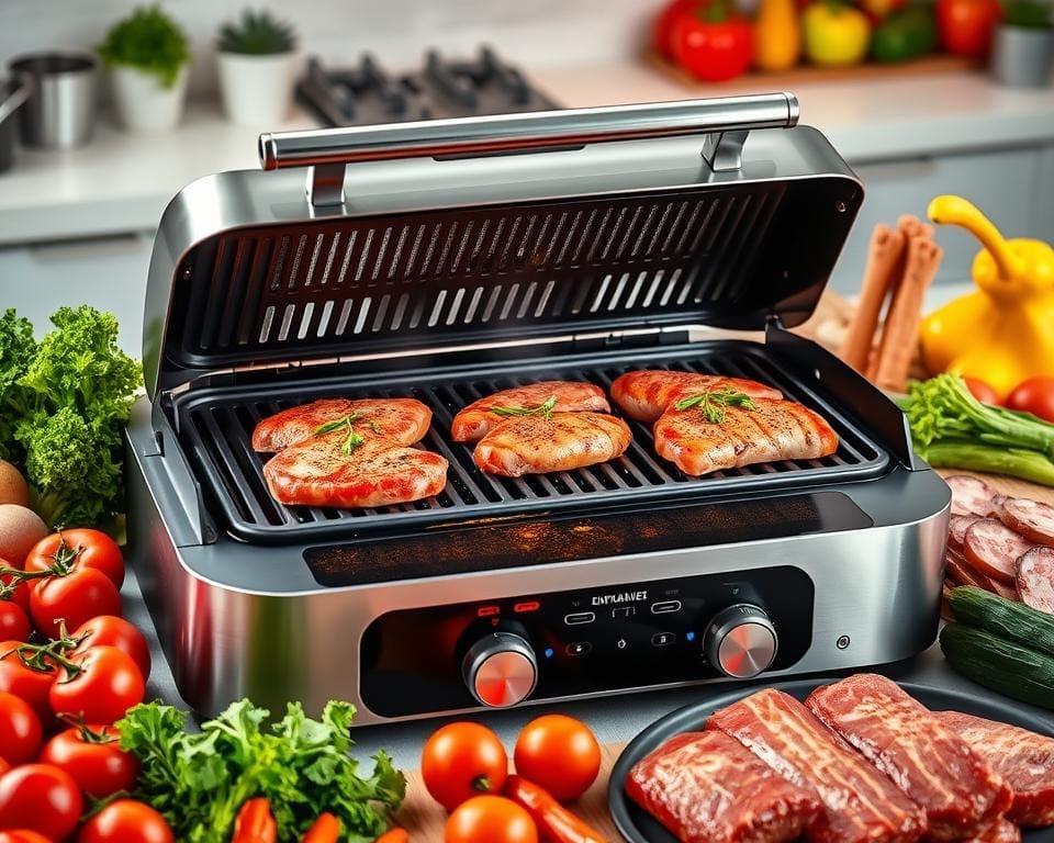 Electric grill for healthy cooking