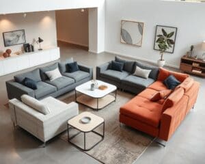Modular lounge set with customizable arrangements