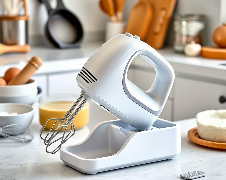 Multi-speed electric hand mixer with a storage base