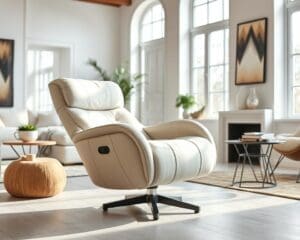 Reclining armchair with a swiveling base for ultimate relaxation