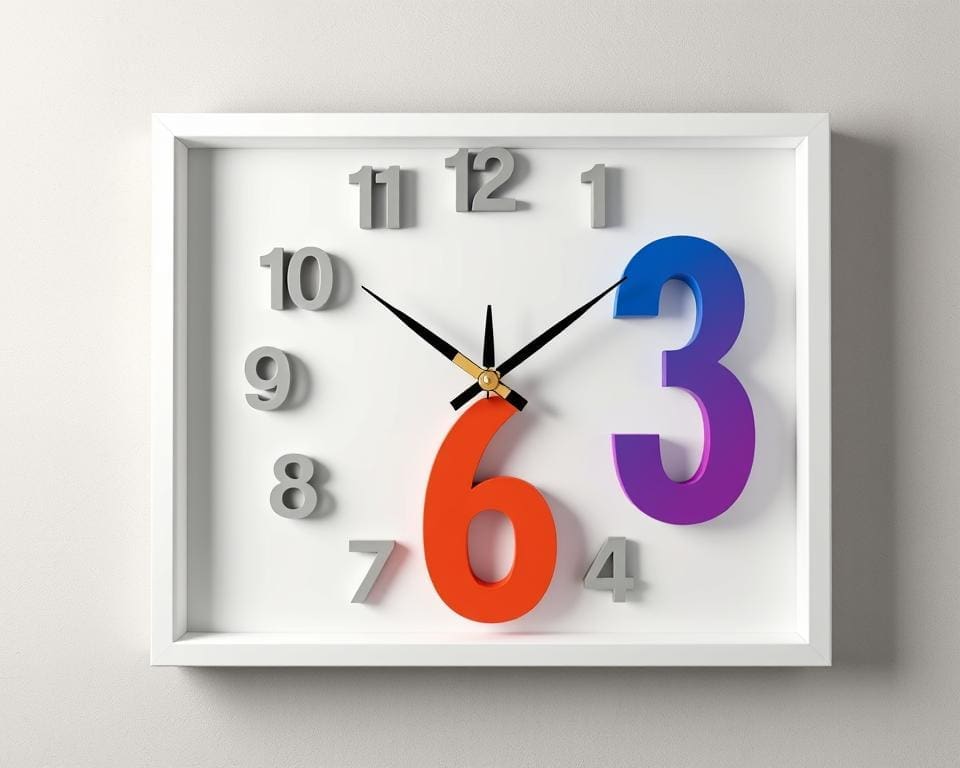 Wall clock with 3D numbers: functional and decorative