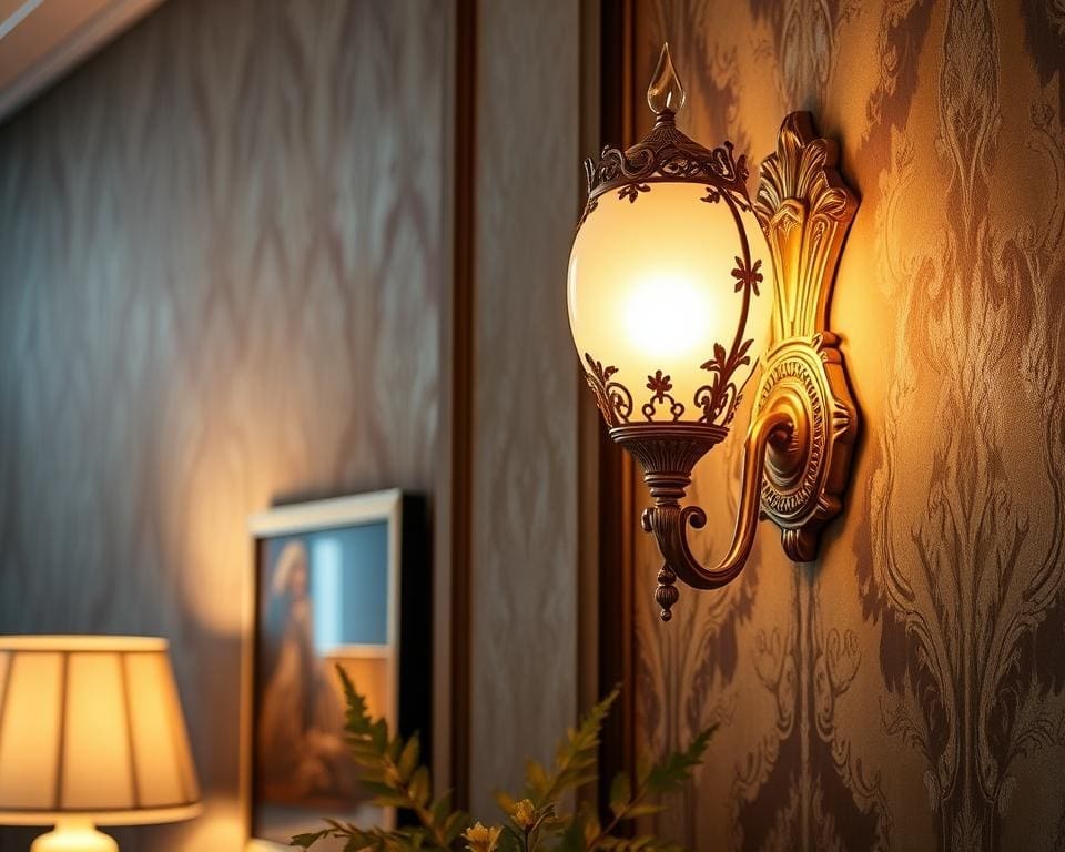 gold-accented wall lamps