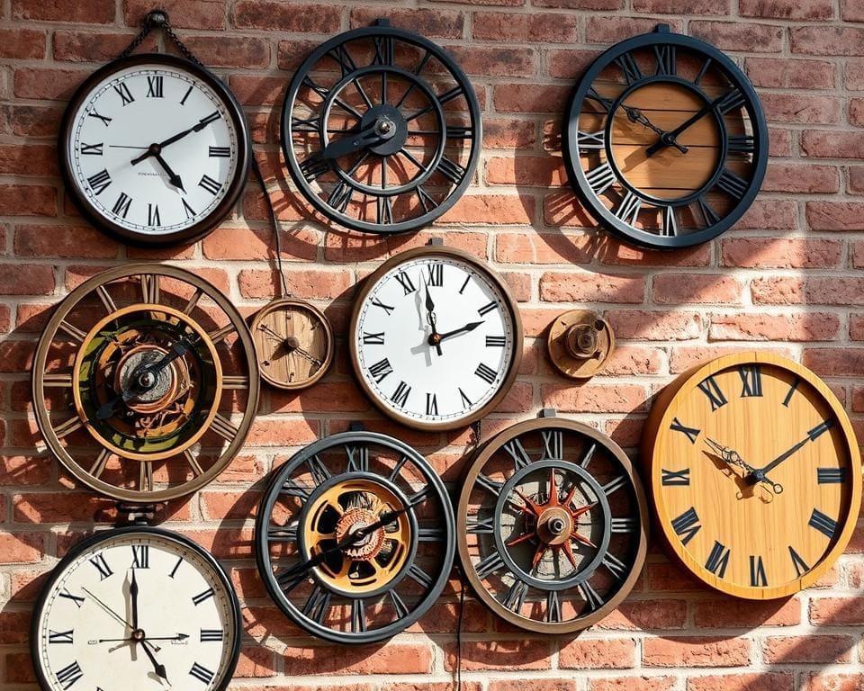 industrial-style wall clocks