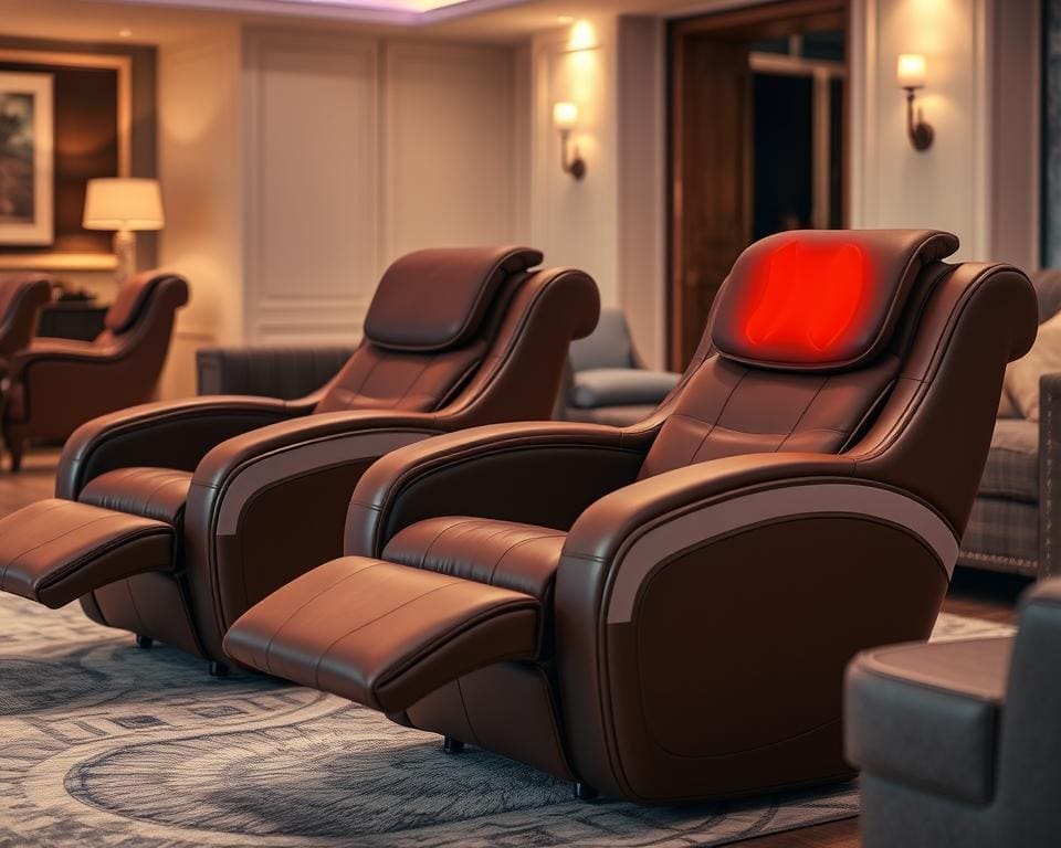 luxury armchairs with heat and massage settings