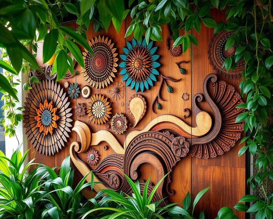 Artistic wall art in eco-friendly materials