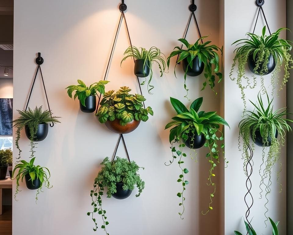 Wall-mounted plant holders for indoor greenery