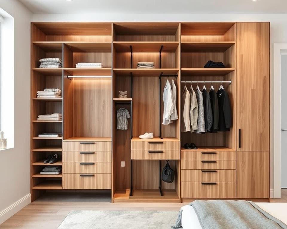 modular wardrobes with adjustable shelving