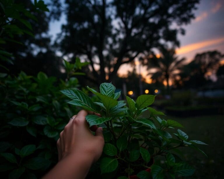 How calming is watering plants after sunset?
