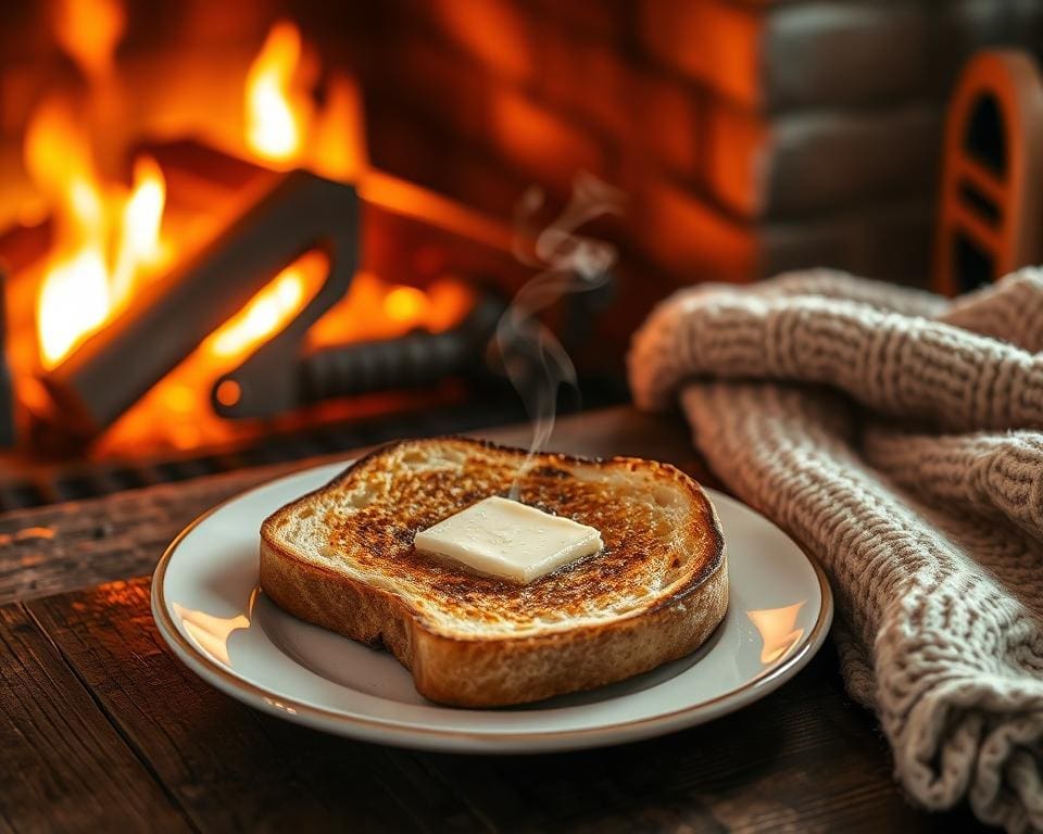 How does toast by the fire warm the soul?