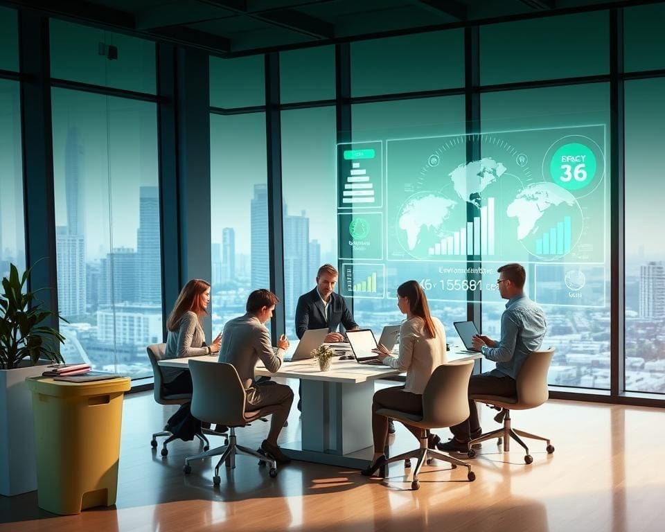 How does business tech support sustainability?