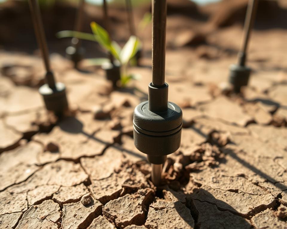 How do garden sensors detect drought conditions?