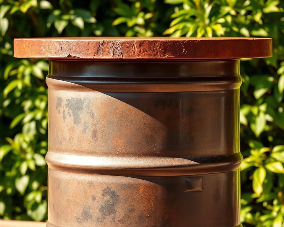 What makes a handmade oil drum table a sustainable design choice?