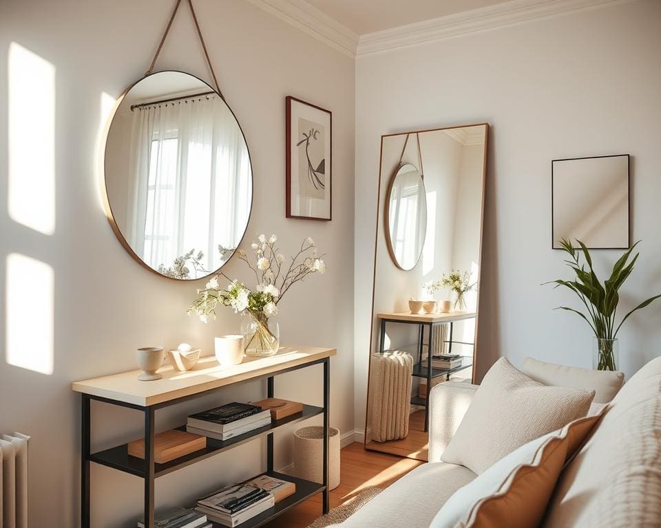 How can mirrors make small rooms feel bigger?