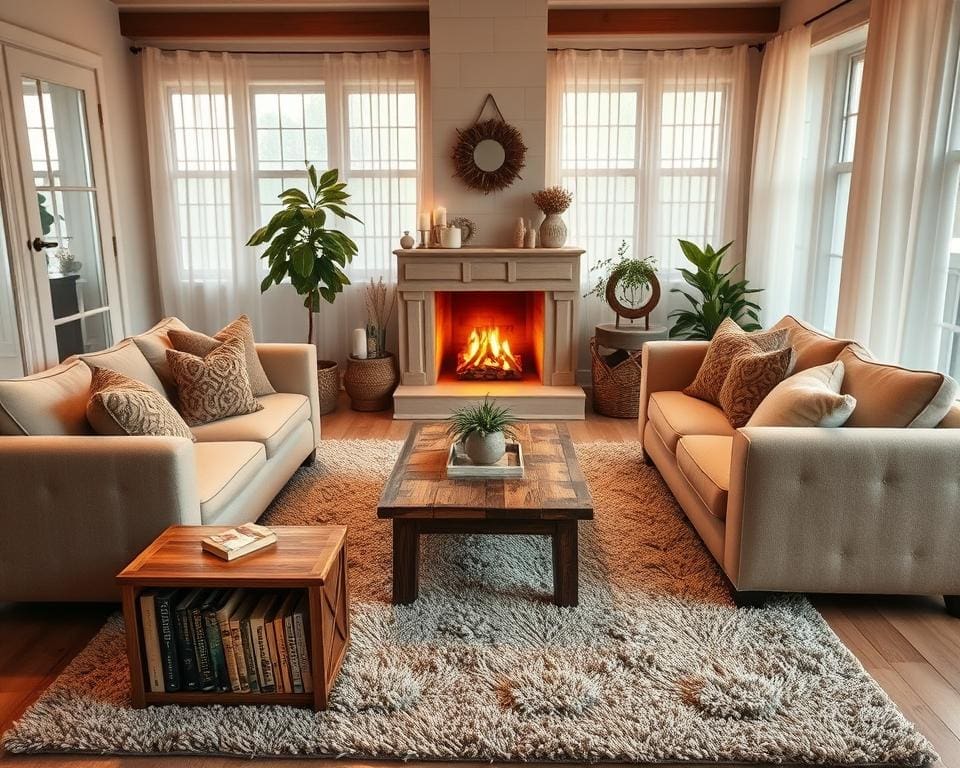 How do you create a cozy living room layout?