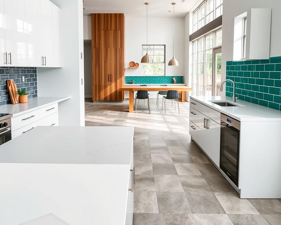 What tile styles fit a modern kitchen?