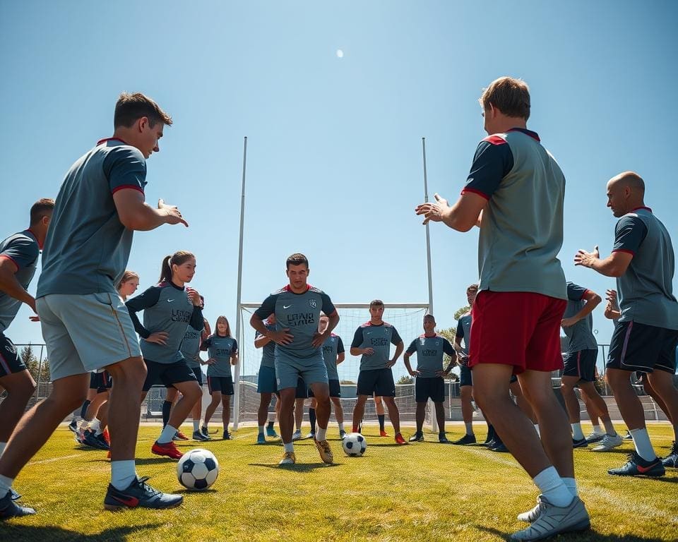 How does football training improve teamwork skills?