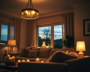How do lighting choices influence home atmosphere?