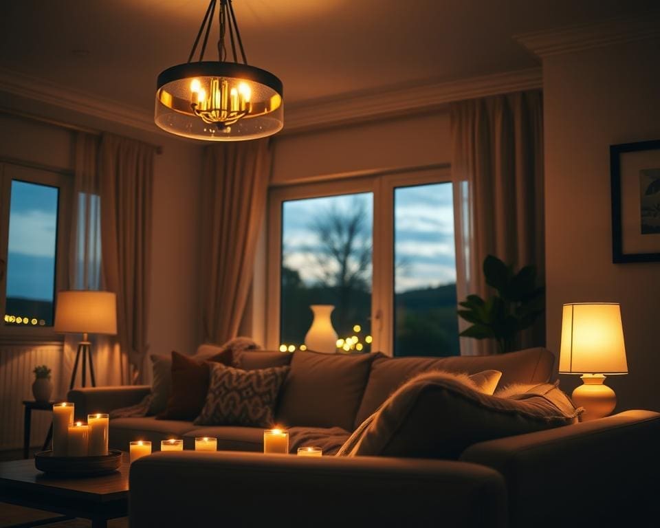 How do lighting choices influence home atmosphere?