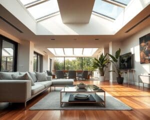 How do skylights enhance contemporary home design?