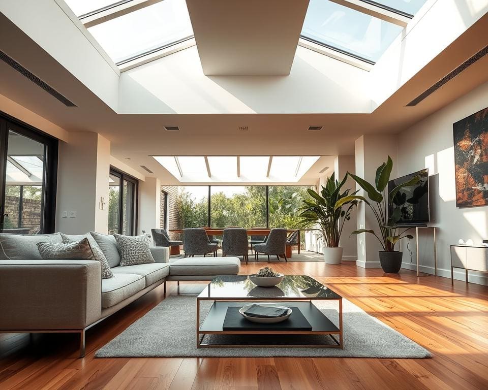 How do skylights enhance contemporary home design?