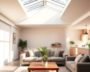 How do skylights enhance natural lighting indoors?