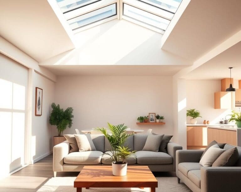 How do skylights enhance natural lighting indoors?