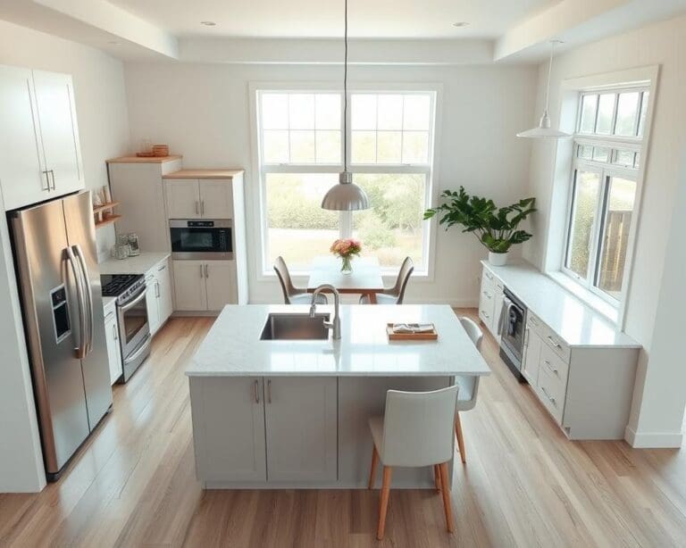 How do you create a functional kitchen layout?