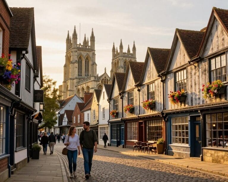 How do you explore the historic streets of Canterbury?